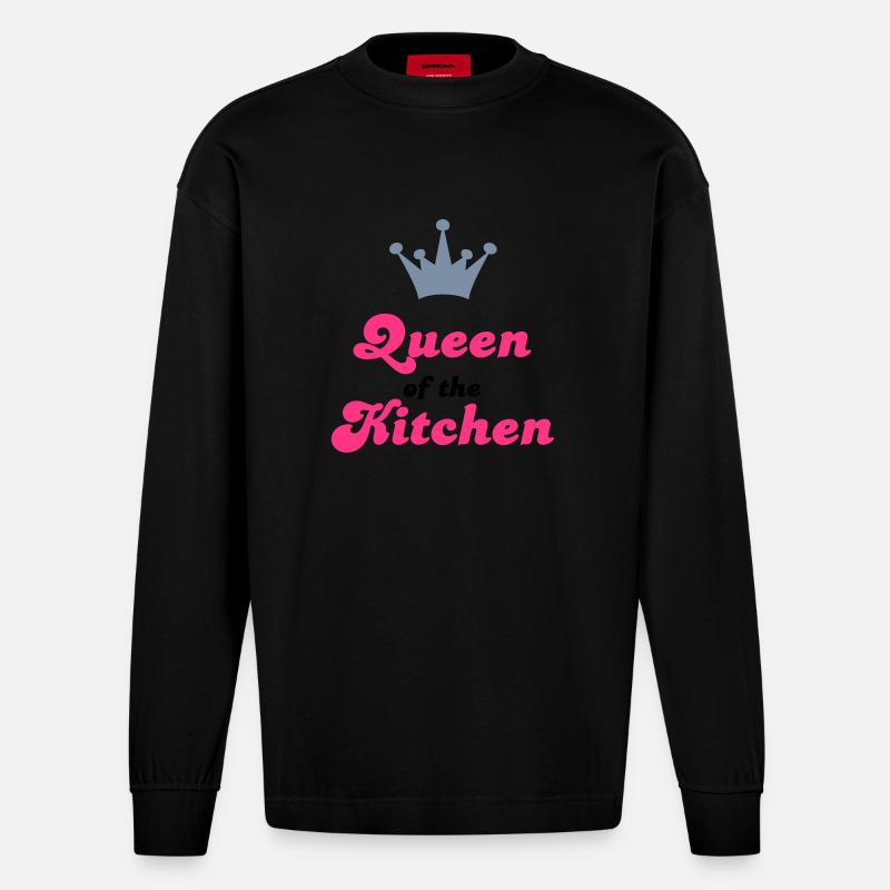 kochen - Heavyweight Oversized Organic Langarmshirt Made in EU - SOLID BLACK