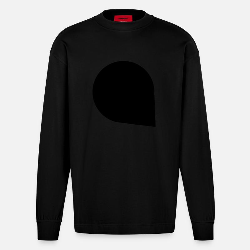 Blase 1c - Heavyweight Oversized Organic Langarmshirt Made in EU - SOLID BLACK