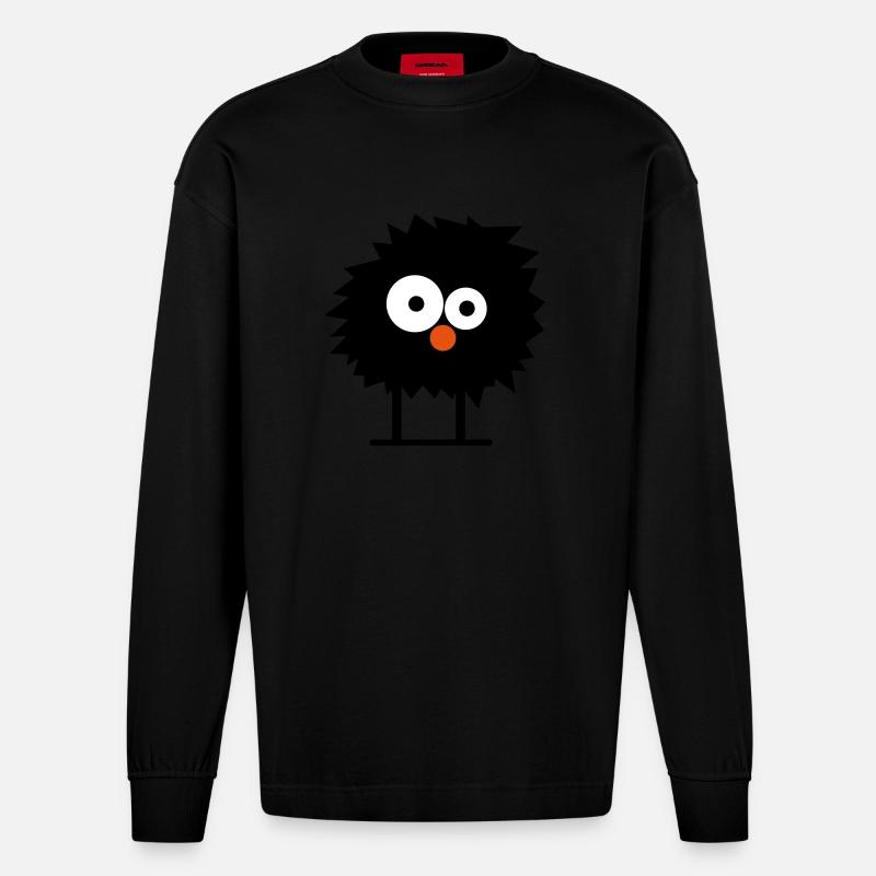 Fusselmonster - Heavyweight Oversized Organic Langarmshirt Made in EU - SOLID BLACK