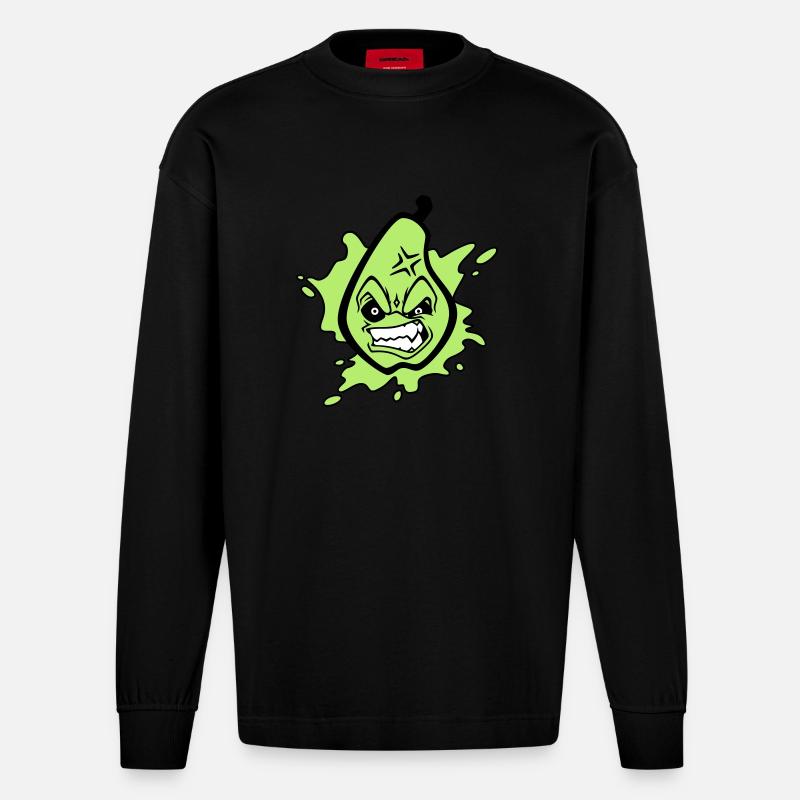 Angry pear - Heavyweight Oversized Organic Langarmshirt Made in EU - SOLID BLACK
