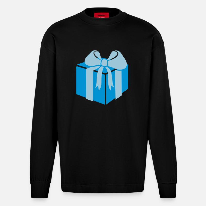 Geschenk - Heavyweight Oversized Organic Langarmshirt Made in EU - SOLID BLACK