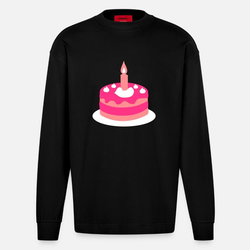 Kuchen - Heavyweight Oversized Organic Langarmshirt Made in EU - SOLID BLACK