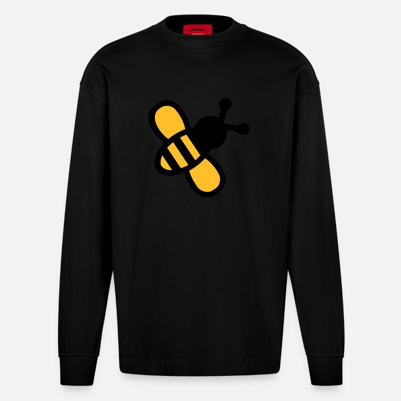 Biene - Heavyweight Oversized Organic Langarmshirt Made in EU - SOLID BLACK