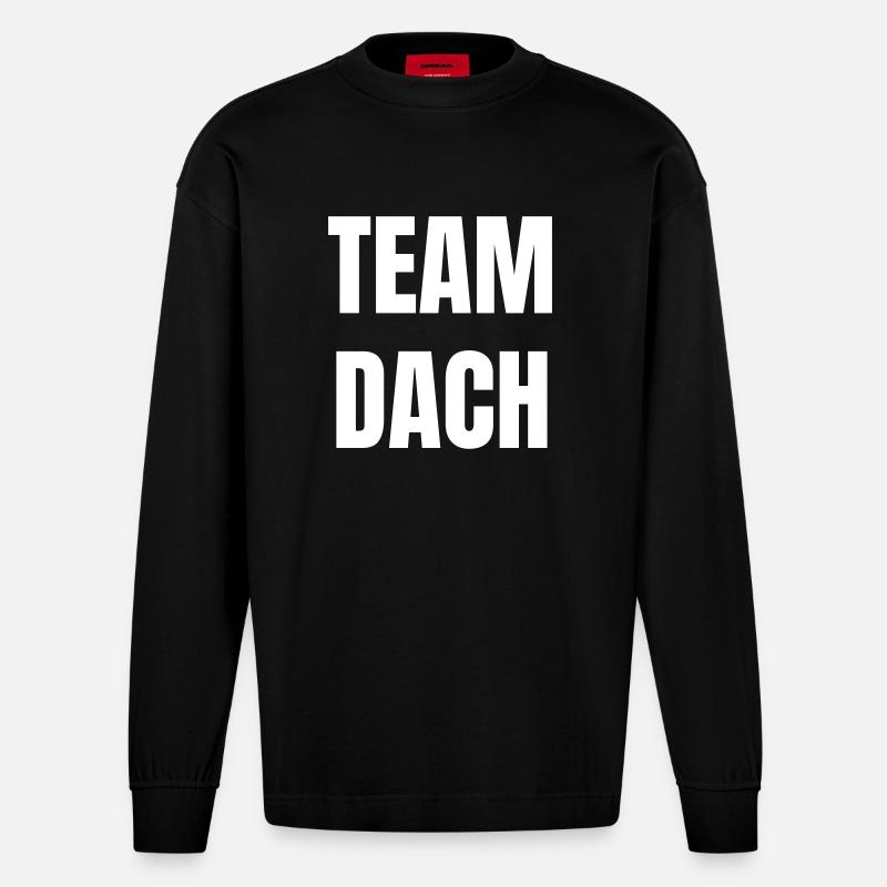 Team Dach - Heavyweight Oversized Organic Langarmshirt Made in EU - SOLID BLACK