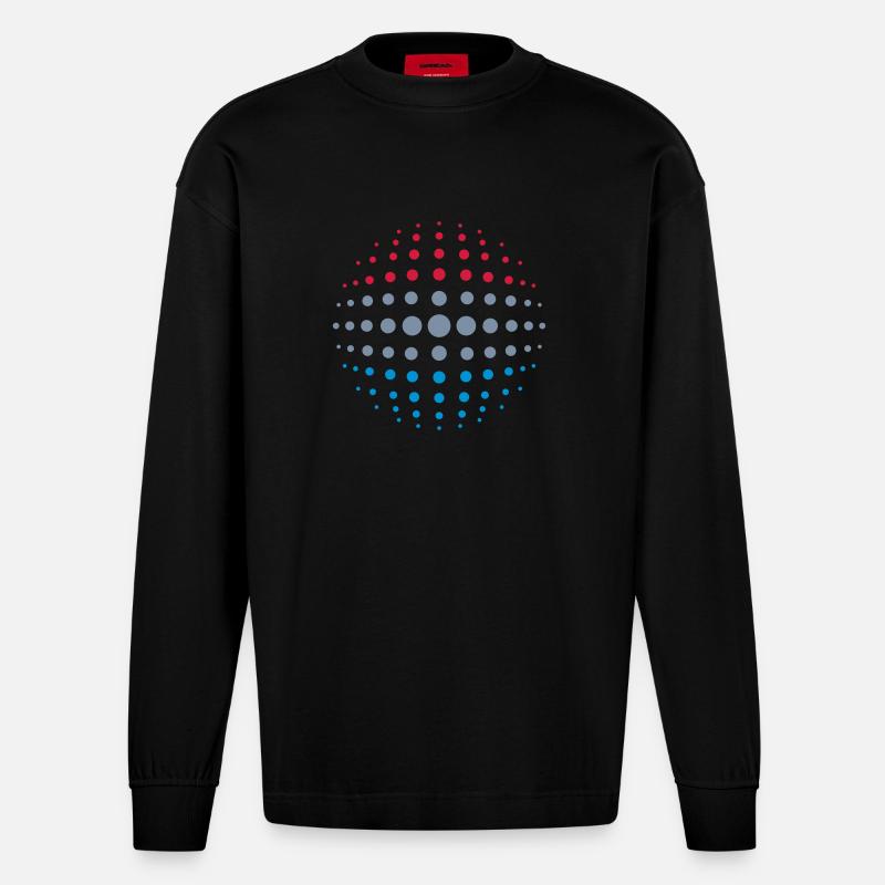 geo_dotsphere_luxembourg_3c01 - Heavyweight Oversized Organic Langarmshirt Made in EU - SOLID BLACK