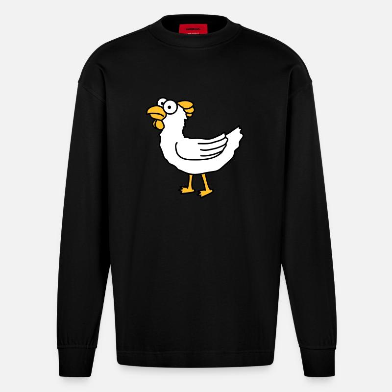 chicken - Heavyweight Oversized Organic Langarmshirt Made in EU - SOLID BLACK