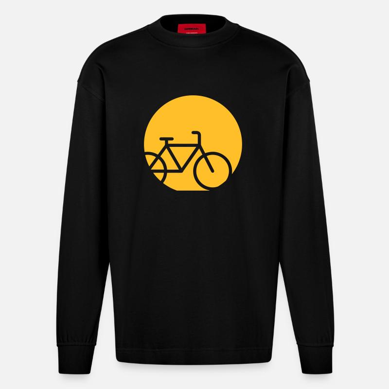 Vélo dans la lune - Manches longues bio épais oversize fabriqué en UE - SOLID BLACK