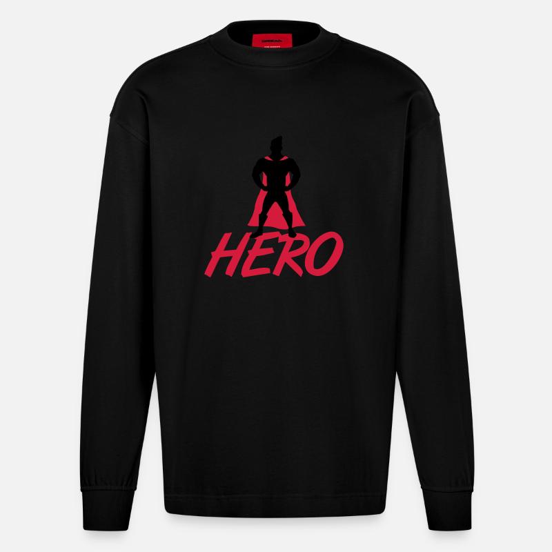 Hero - Heavyweight Oversized Organic Langarmshirt Made in EU - SOLID BLACK
