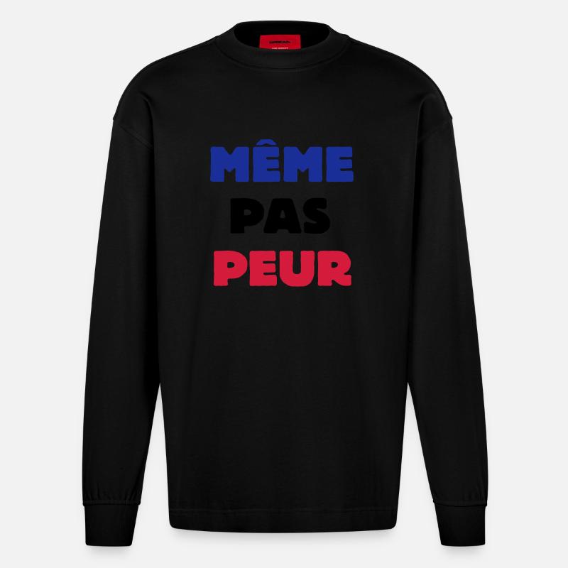 Même pas Peur - Manches longues bio épais oversize fabriqué en UE - SOLID BLACK