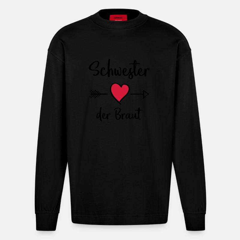 schwester der braut - Heavyweight Oversized Organic Langarmshirt Made in EU - SOLID BLACK