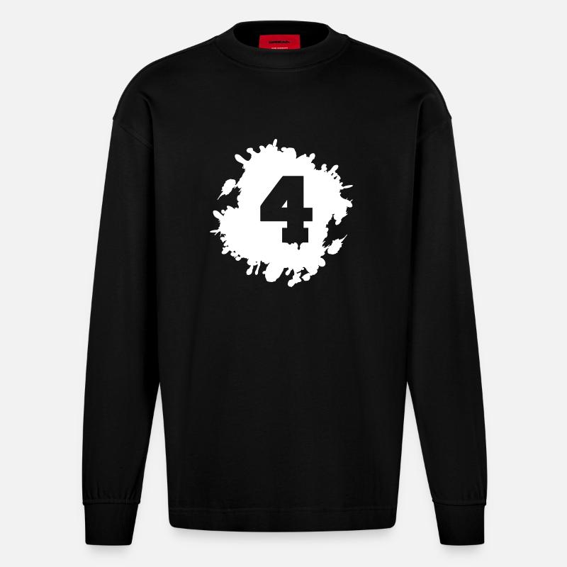 4 klecks - Heavyweight Oversized Organic Langarmshirt Made in EU - SOLID BLACK