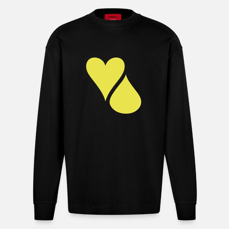 herzblutdeluxe_logo - Heavyweight Oversized Organic Langarmshirt Made in EU - SOLID BLACK