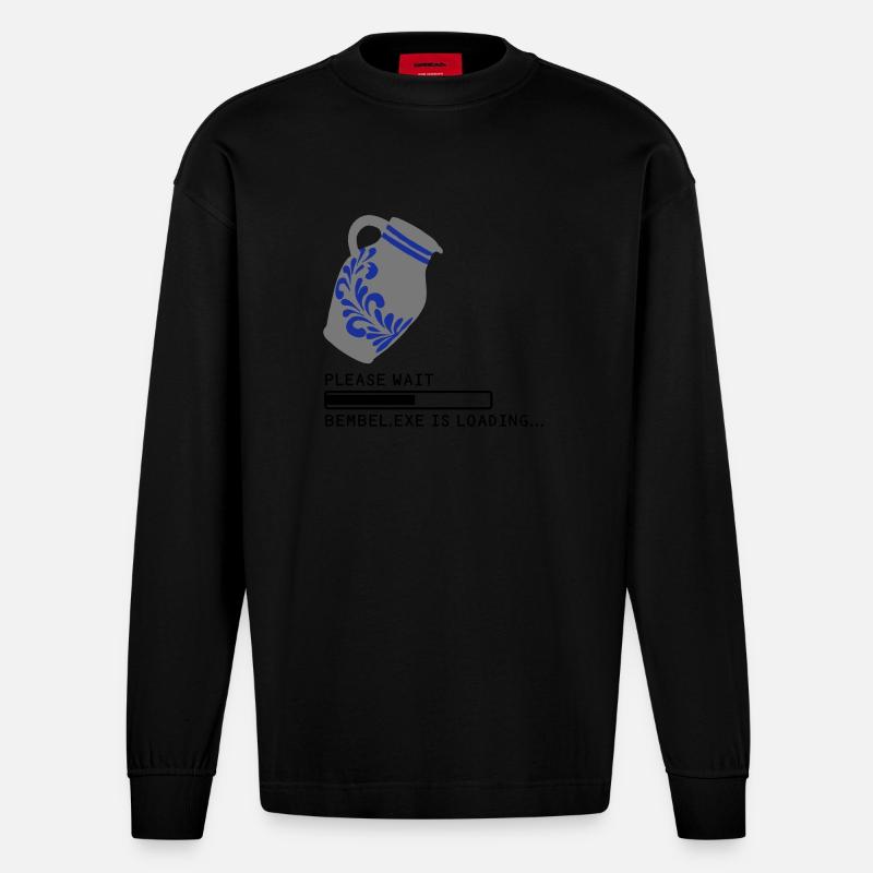 Bembel.EXE Loading... - Heavyweight Oversized Organic Langarmshirt Made in EU - SOLID BLACK