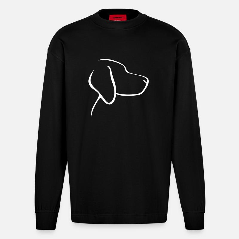 Chien - Manches longues bio épais oversize fabriqué en UE - SOLID BLACK