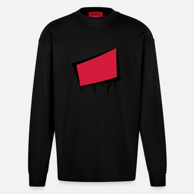 Frame - Manches longues bio épais oversize fabriqué en UE - SOLID BLACK