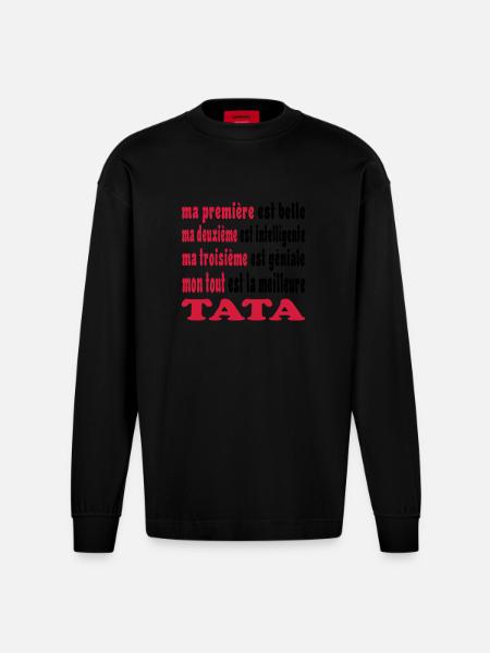 My TATA - Heavyweight Oversized Organic Longsleeve Shirt Made in EU - SOLID BLACK