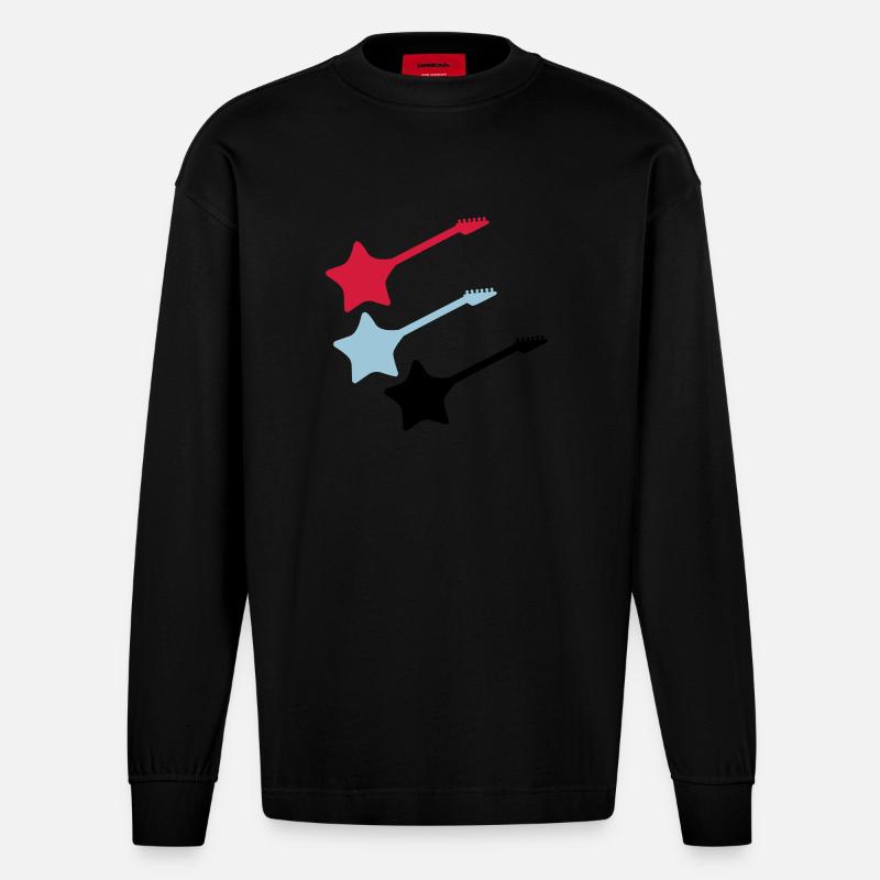 Star Guitars - Heavyweight Oversized Organic Longsleeve Shirt Made in EU - SOLID BLACK