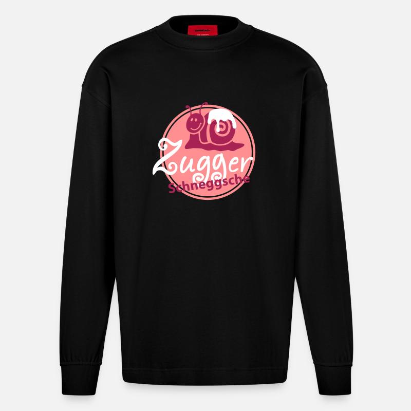 Zugger Schneggsche - Heavyweight Oversized Organic Langarmshirt Made in EU - SOLID BLACK