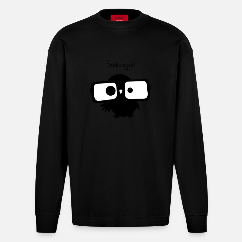 EULE // Sehvogel - Heavyweight Oversized Organic Langarmshirt Made in EU - SOLID BLACK