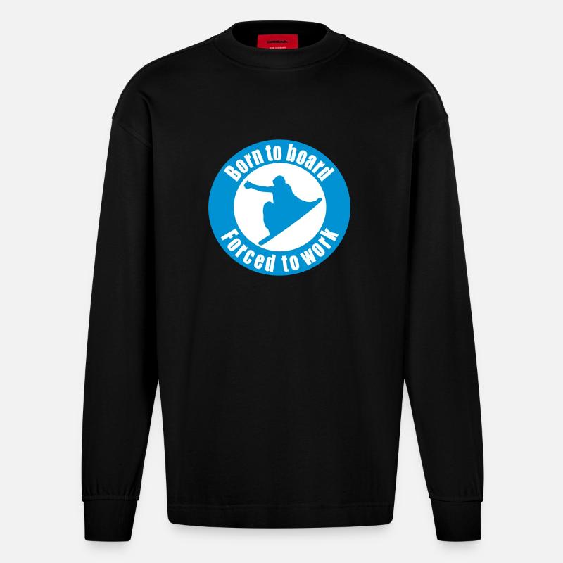 Snowboard - Heavyweight Oversized Organic Langarmshirt Made in EU - SOLID BLACK
