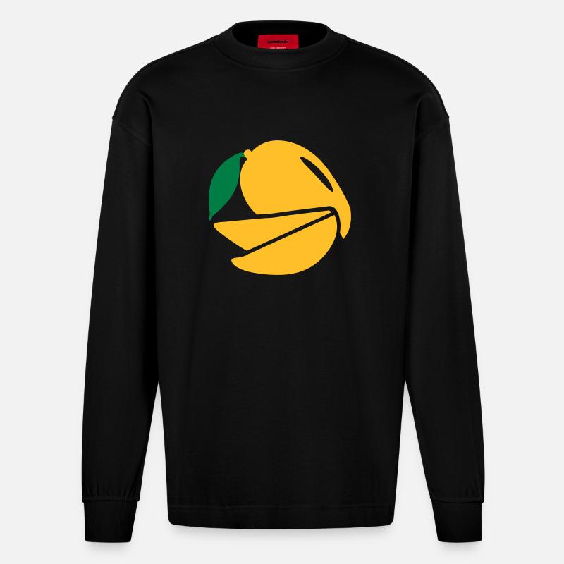 Mango - Heavyweight Oversized Organic Langarmshirt Made in EU - SOLID BLACK