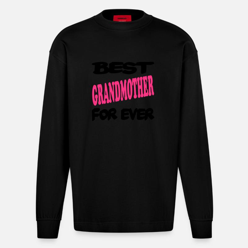 Beste GROSSMUTTER aller Zeiten - Heavyweight Oversized Organic Langarmshirt Made in EU - SOLID BLACK
