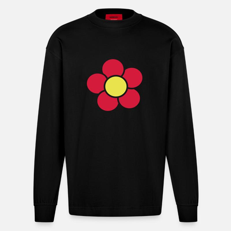 Fleur - Manches longues bio épais oversize fabriqué en UE - SOLID BLACK
