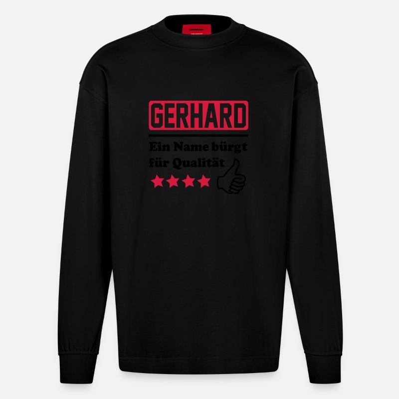 Gerhard - Manches longues bio épais oversize fabriqué en UE - SOLID BLACK