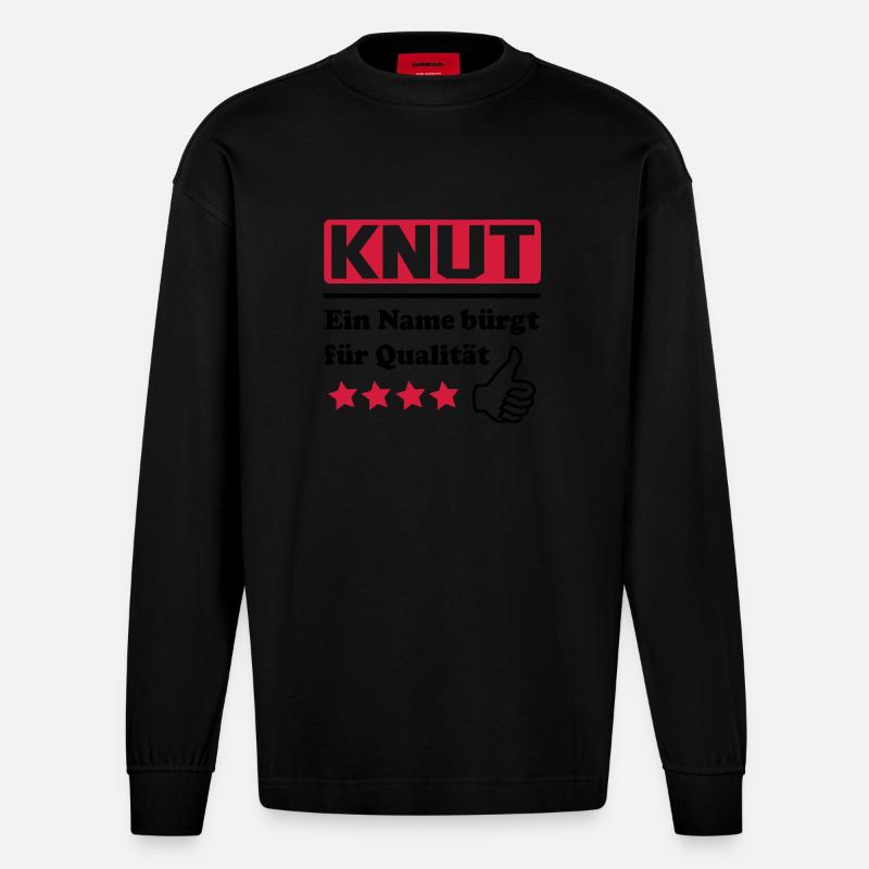 knut - Heavyweight Oversized Organic Langarmshirt Made in EU - SOLID BLACK