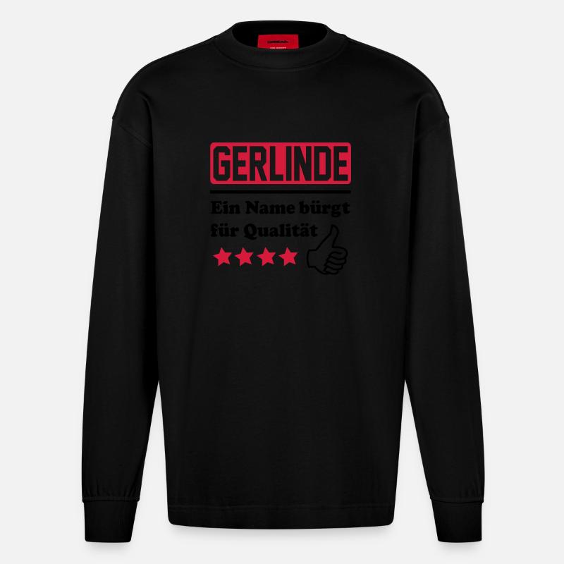 gerlinde - Manches longues bio épais oversize fabriqué en UE - SOLID BLACK