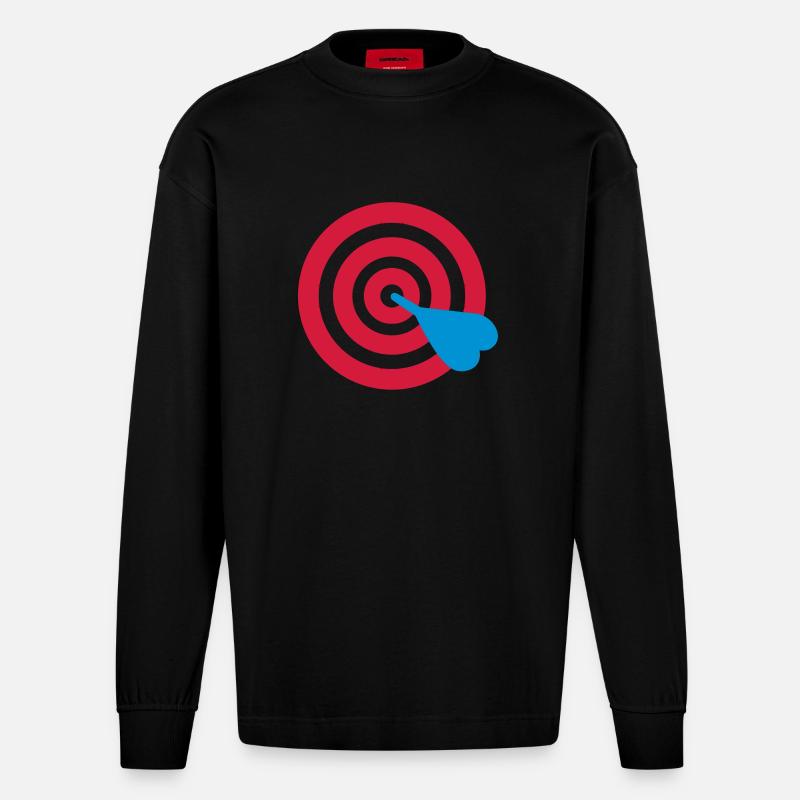 Dart Ziel - Heavyweight Oversized Organic Langarmshirt Made in EU - SOLID BLACK