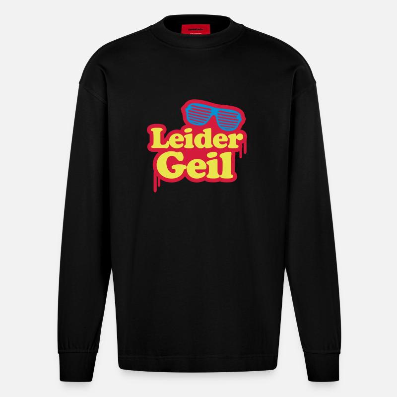 Leider Geil - Mallorca - Heavyweight Oversized Organic Langarmshirt Made in EU - SOLID BLACK