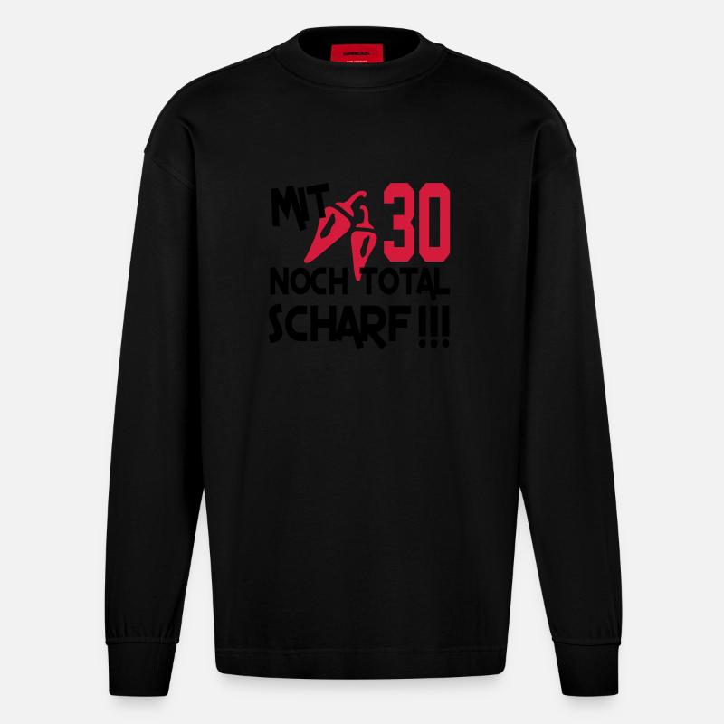 total_scharf_30 - Manches longues bio épais oversize fabriqué en UE - SOLID BLACK
