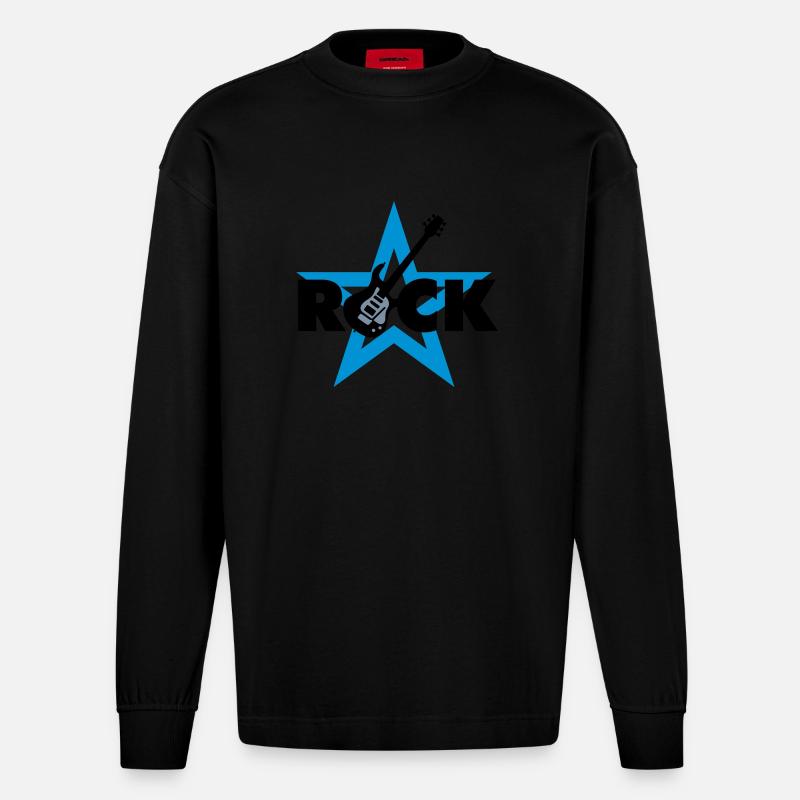 rock_star_042013_c_3c - Heavyweight Oversized Organic Longsleeve Shirt Made in EU - SOLID BLACK