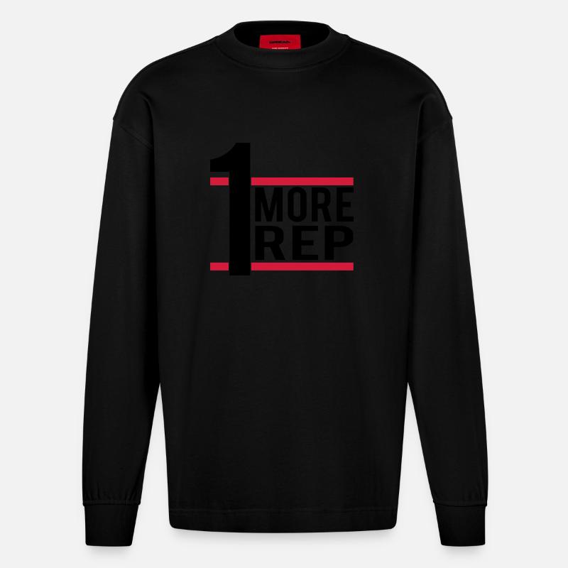 1 More Rep - Heavyweight Oversized Organic Langarmshirt Made in EU - SOLID BLACK