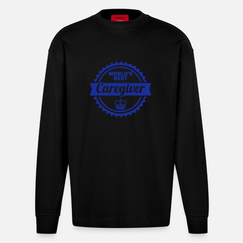 Altenpfleger - Heavyweight Oversized Organic Langarmshirt Made in EU - SOLID BLACK