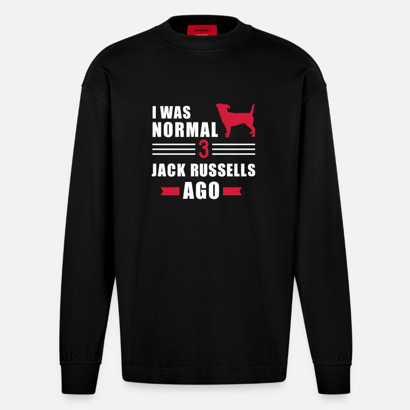 Jack Russell - Heavyweight Oversized Organic Langarmshirt Made in EU - SOLID BLACK