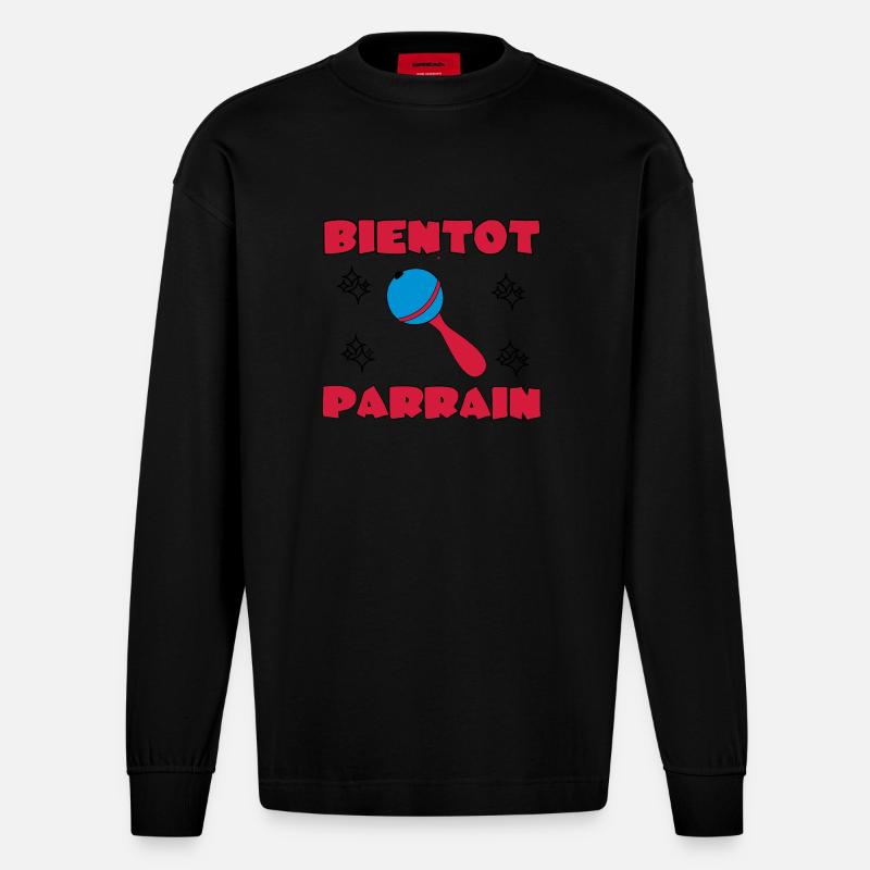 BALD PATE SEIN - Heavyweight Oversized Organic Langarmshirt Made in EU - SOLID BLACK