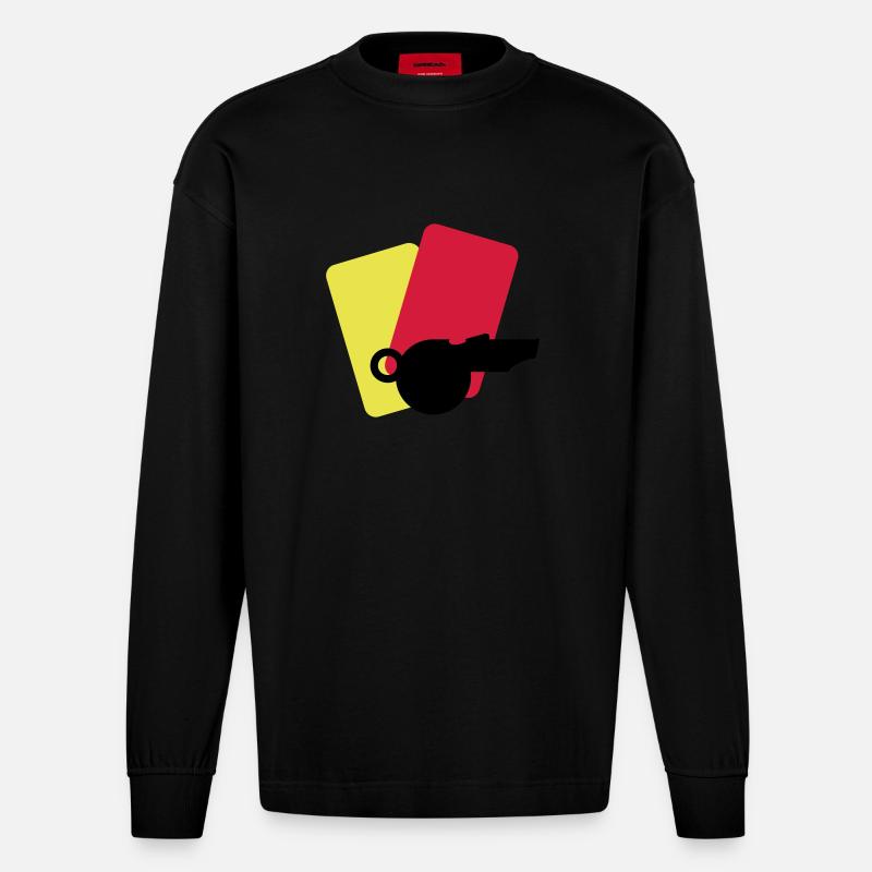shiri equipment / referee stuff (2c) - Heavyweight Oversized Organic Langarmshirt Made in EU - SOLID BLACK