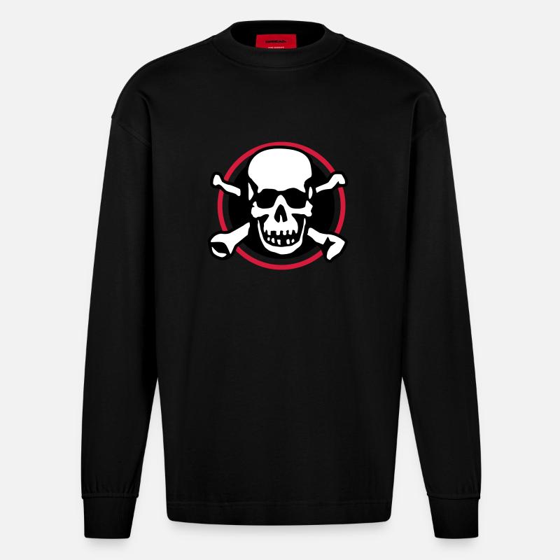 skull_circle_072011_a_3c - Manches longues bio épais oversize fabriqué en UE - SOLID BLACK