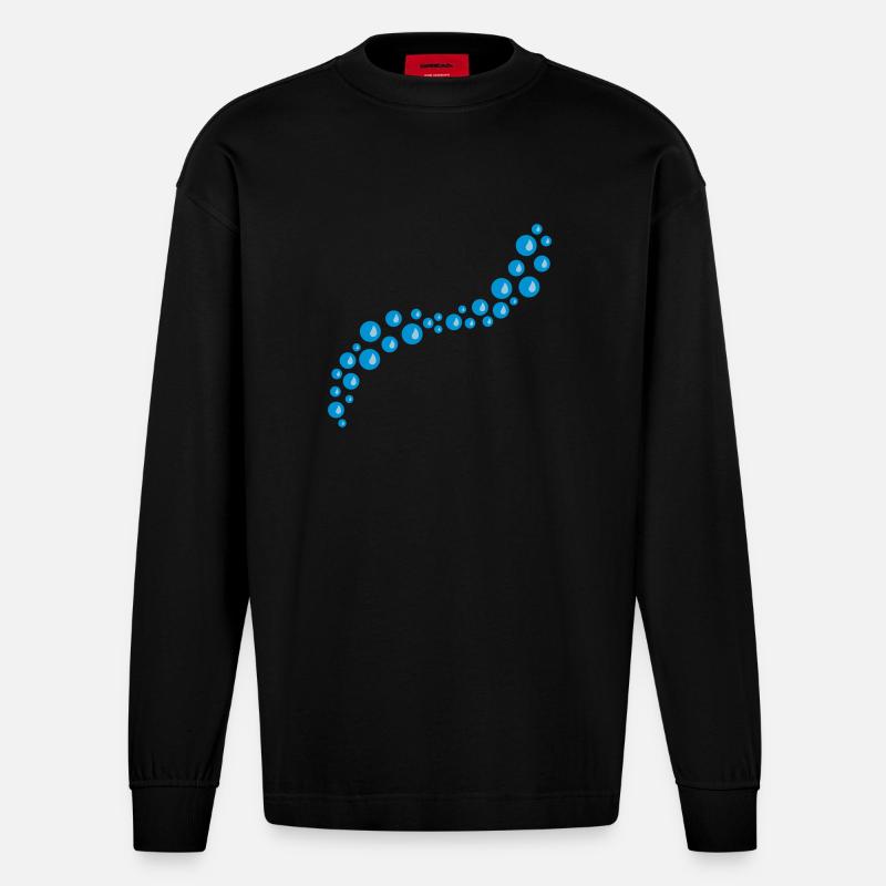 Bubbles Design - Heavyweight Oversized Organic Langarmshirt Made in EU - SOLID BLACK