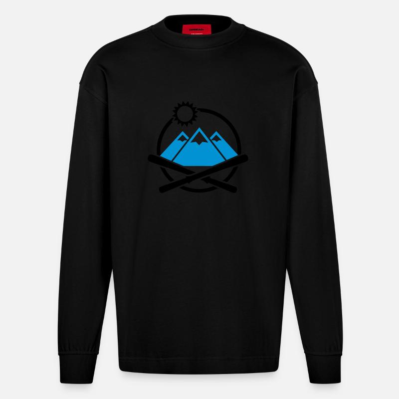 Ski - Manches longues bio épais oversize fabriqué en UE - SOLID BLACK