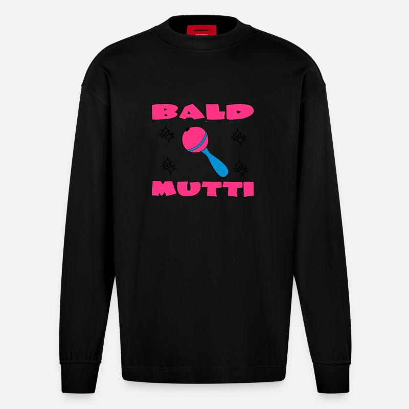 Bald mutti - Heavyweight Oversized Organic Langarmshirt Made in EU - SOLID BLACK
