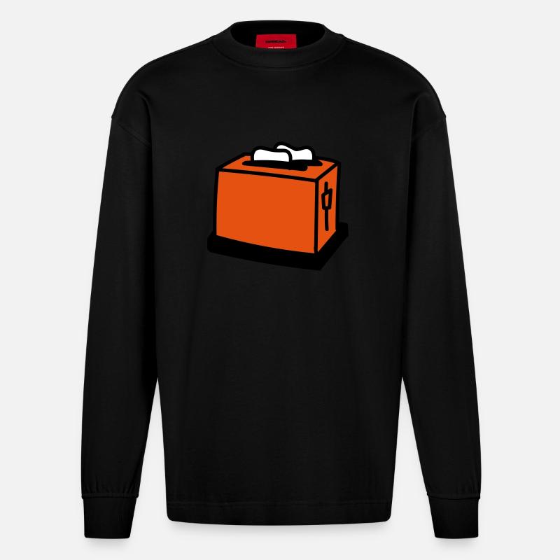 Toaster - Heavyweight Oversized Organic Langarmshirt Made in EU - SOLID BLACK