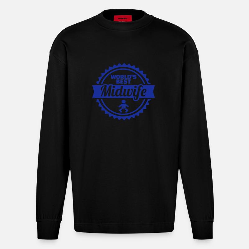 Jordemoder - Heavyweight oversized organic langærmet T-shirt made in EU - SOLID BLACK