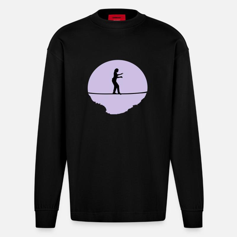 Slacklining Woman - Manches longues bio épais oversize fabriqué en UE - SOLID BLACK