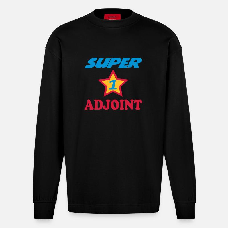 SUPER ADJOINT - Manches longues bio épais oversize fabriqué en UE - SOLID BLACK