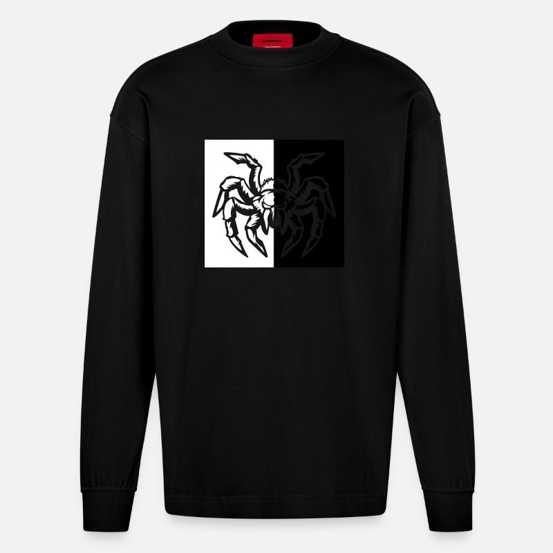 araignée araignée - Manches longues bio épais oversize fabriqué en UE - SOLID BLACK