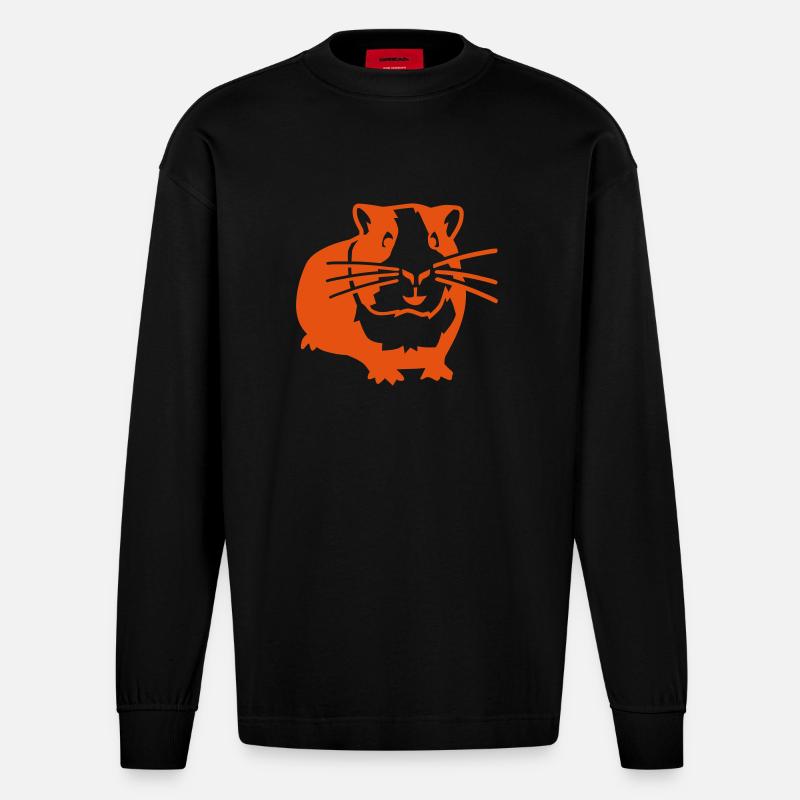 Hamster - Heavyweight Oversized Organic Langarmshirt Made in EU - SOLID BLACK