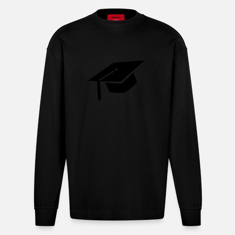 Doktorhut - Heavyweight Oversized Organic Langarmshirt Made in EU - SOLID BLACK